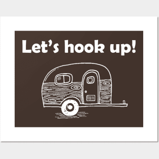 Let's Hook Up - Camping Design Posters and Art